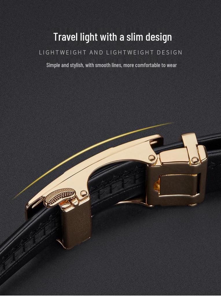 Emperor Paul Men's Genuine Leather Automatic Buckle Belt - New Style Business Casual.
