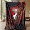 Bournemouth Football Print Flannel Blanket, Soft Warm Lightweight Throw Blanket for Sofa Bed Camping