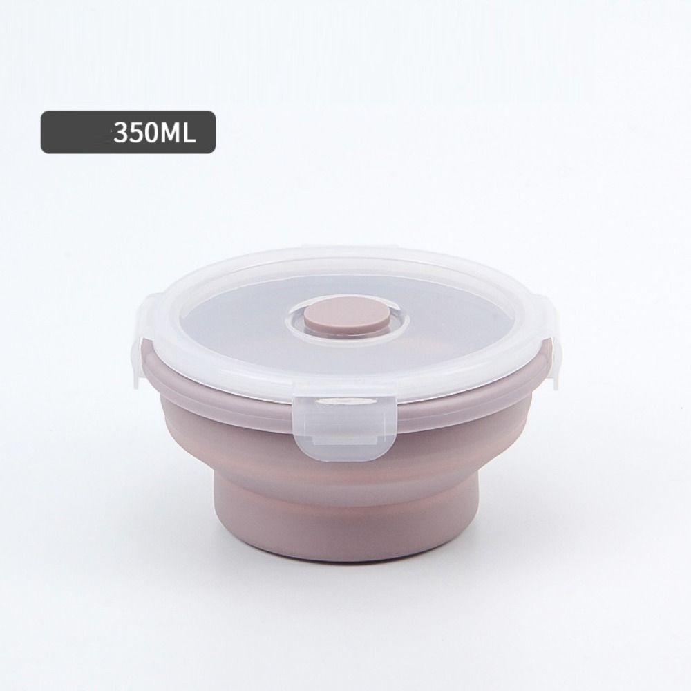 with Lids Portable Food Container Solid Colors Silicone Collapsible Bowl Outdoor