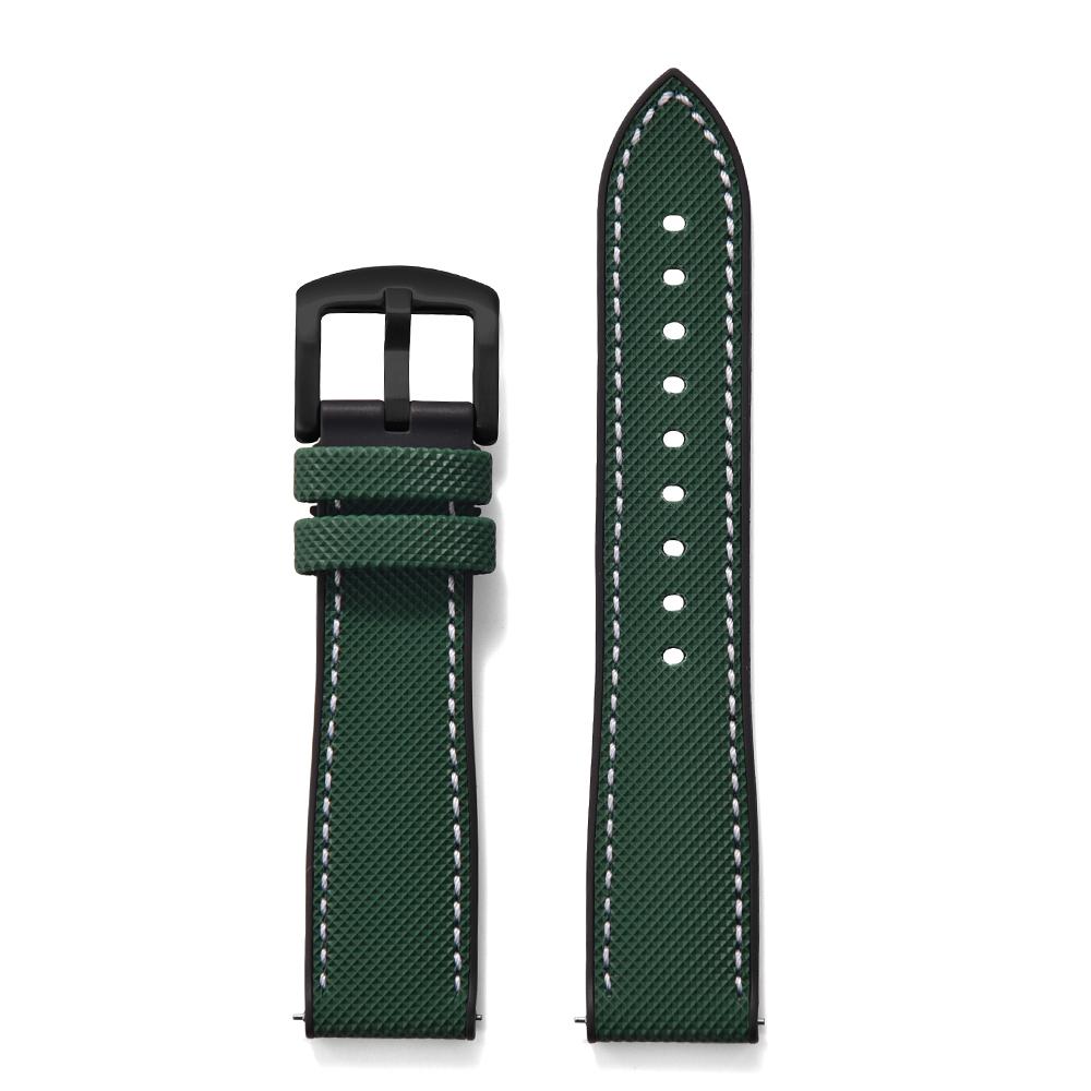STAPELP Hybrid FKM Sailcloth Nylon Watch Strap 18mm 20mm 22mm 24mm Fluoro Rubber Leather Watchband For Each Brand Diving Watches