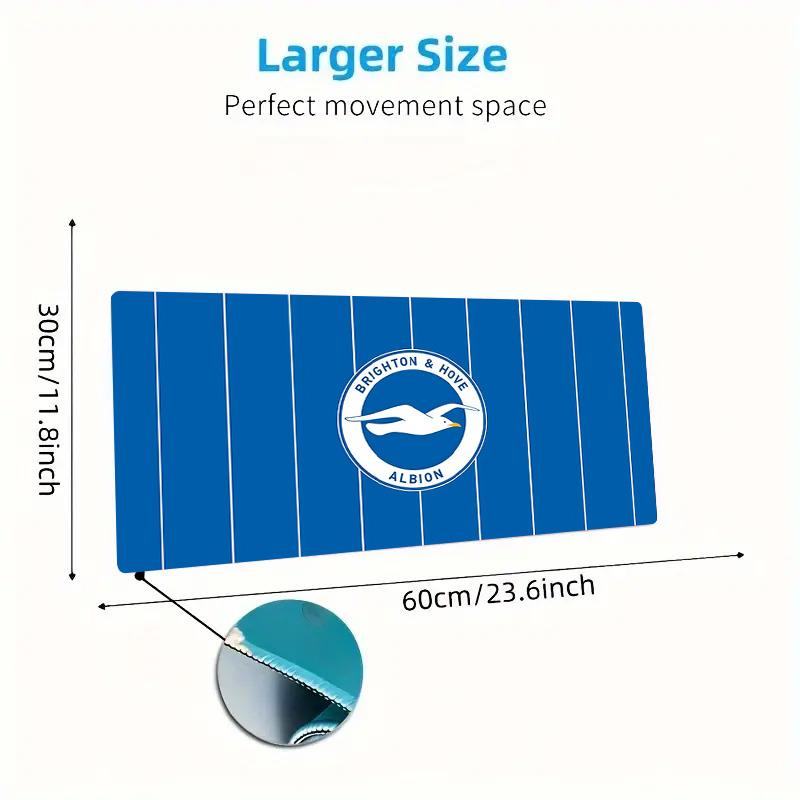 Brighton & Hove Albion Print Cushion Non-slip Laptop Tablet Big Mousepad XXL Mat Mini PC Playmat With Lock edge