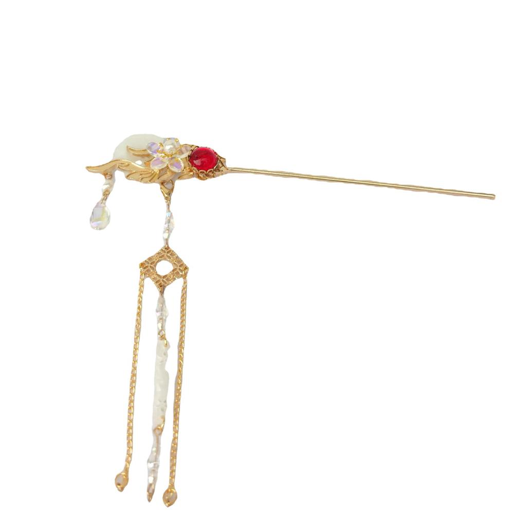Ornaments Crystal Butterfly Bridal Chinese Tassel Plate Hair Fork Flower Hair Sticks Tassel Hairpin