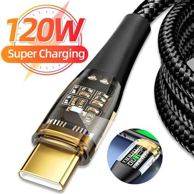 2024 Nový 120W kábel USB C Kábel 6A Super rýchle nabíjanie telefónnej nabíjačky typu C pre Samsung Xiaomi Huawei Google dátový kábel USB typu C