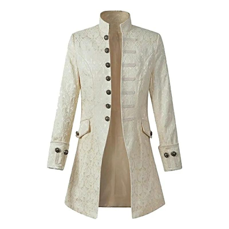 Mens Steampunk Medieval Jacket Pirate Viking Renaissance Costume Formal Tailcoat Gothic Victorian Halloween Tuxedo Coats