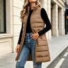 Women's Winter Down Vest with Stand Collar Sleeveless Outerwear for Cold