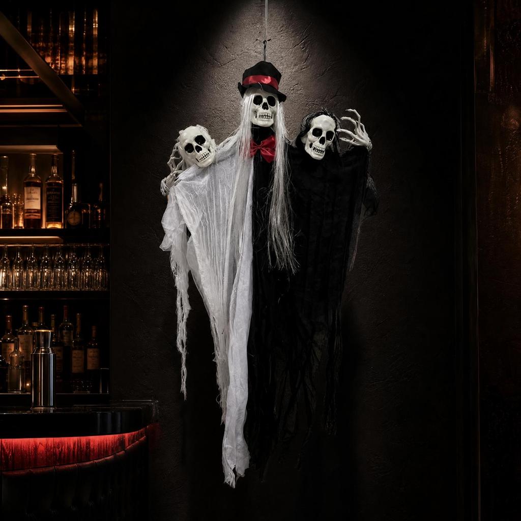 Hanging Halloween Ghost Decoration Spooky for Porches, Rods
