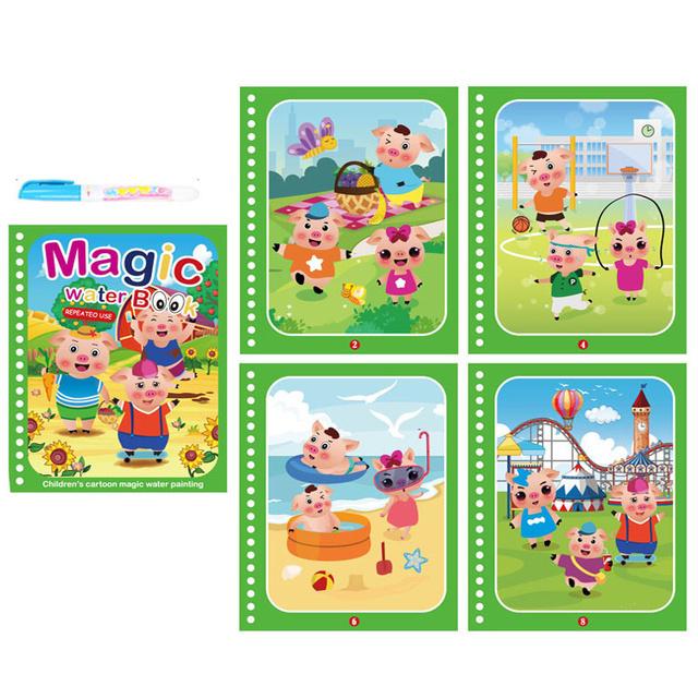 Children Painting Drawing Toys Reusable Coloring Book Magic Water Drawing Book Sensory Early Education Toys for Kids