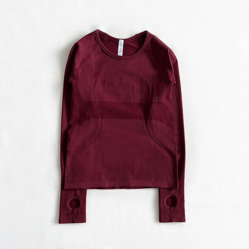 

Women s Quick-Dry Long Sleeve Yoga Top - Breathable, High-Elastic, Round Neck Fitness Wear for Autumn & Winter Extra Large