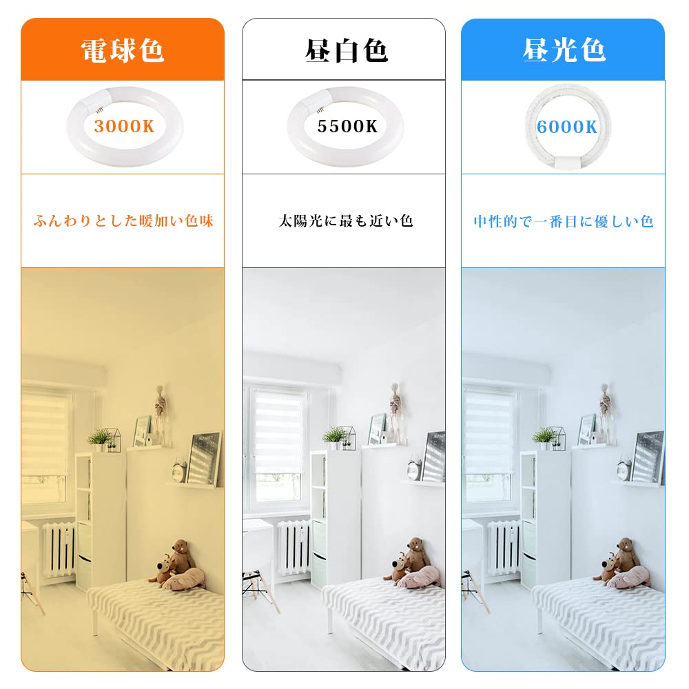 Fluorescent Lamp, 20W Equivalent, Round Shape, FCL20 Replacement, LED Fluorescent Lamp, Round Shape, G10q, 205mm, No Glow-type Wiring Required,