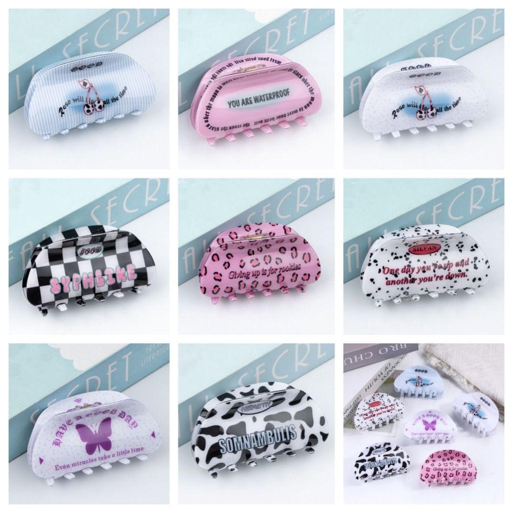 

Бабочка Полукруг Волосы Коготь Леопард Шахматная Доска Волосы Краб Зажим Мода Женский