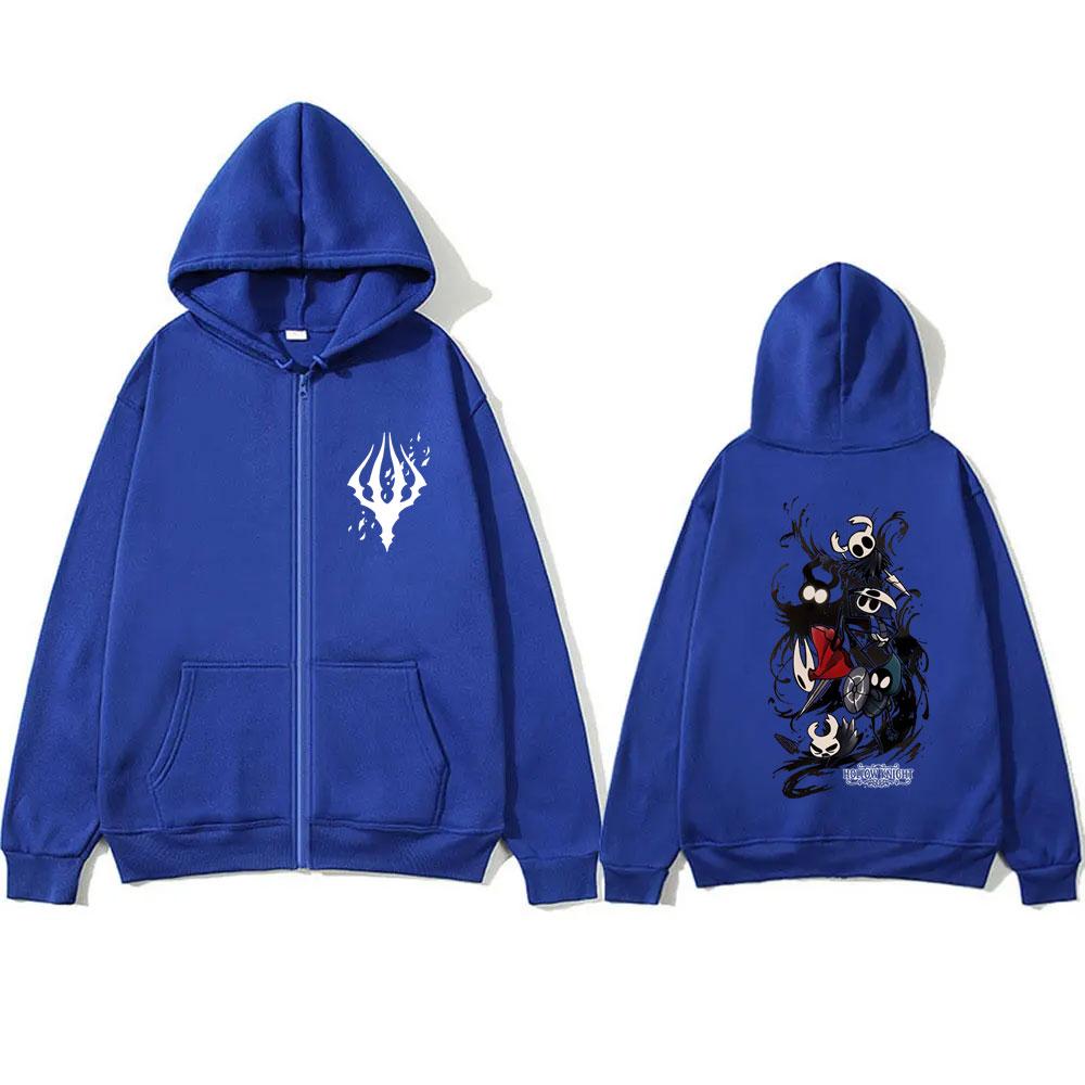 Game Hollow Knight Zipper Hoodie Men Women Unisex Clothing Casual Oversized Zip Up Jacket Coat Unisex Vintage Otaku Lovers Streetwear