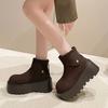 Round Head Velvet Thick-soled Snow Boots Women's 2025 Winter New Thickened Warm Casual Cotton Shoes Muffin Short Boots Tide