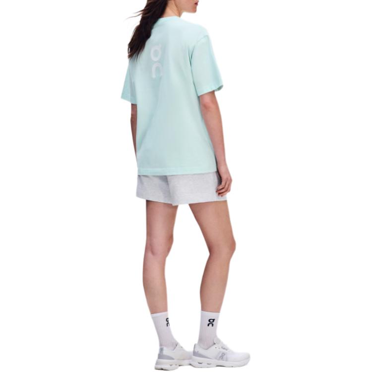 On Logo Drop Shoulder Round Neck Pullover Short Sleeve T-Shirt Women T-Shirts 1WE10064975