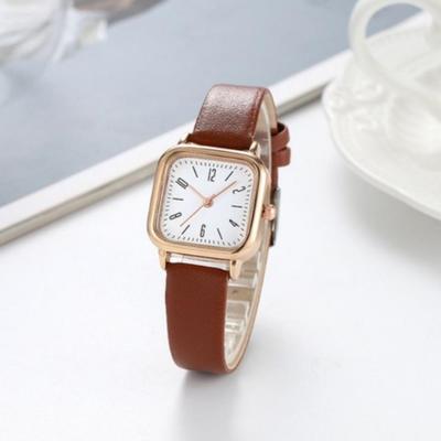 Lasmall Women's Leather Wristwatch: Simple, Daily Use Women's Watch Brown Color + Case Included
