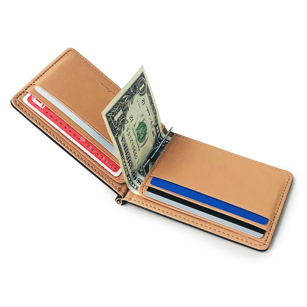 Brand Men Wallet Short Skin Wallets Purses PU Leather Money Clips Sollid Thin Wallet For Men Purses 6 Colors Dropship