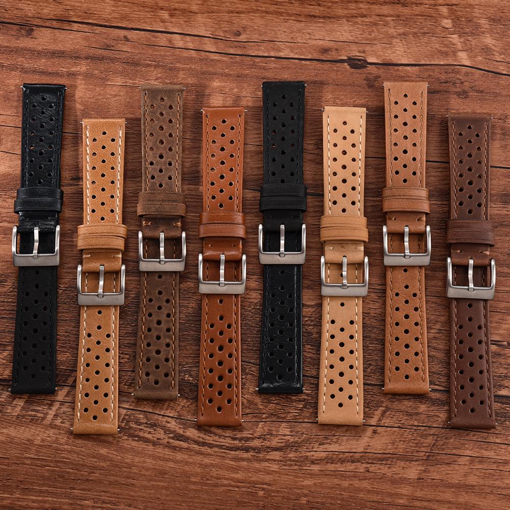 Vintage Genuine Leather Strap for Omega For Samsung Galaxy Watch 6 5 4 Soft Cowhide Breathable Wristband 18mm 20mm 22mm Bracelet