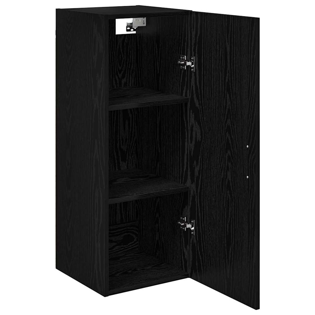 Wall Mounted Cabinet Black Oak Effect 34.5 X 34 X 90 Cm