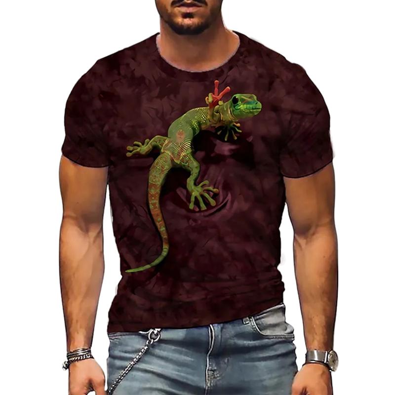 Fashion Men's Summer Fun T-Shirts Cute Funny Frog Graphics 3D Printing Short Sleeves Casual Harajuku Style Street Style Clothing