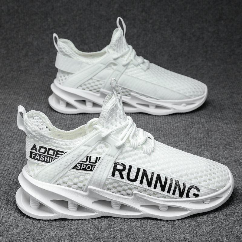 

Мужская обувь спортивная обувь полая сетка летние дышащие кроссовки 2024 популярная универсальная повседневная обувь мужская модная обувь 39 белый