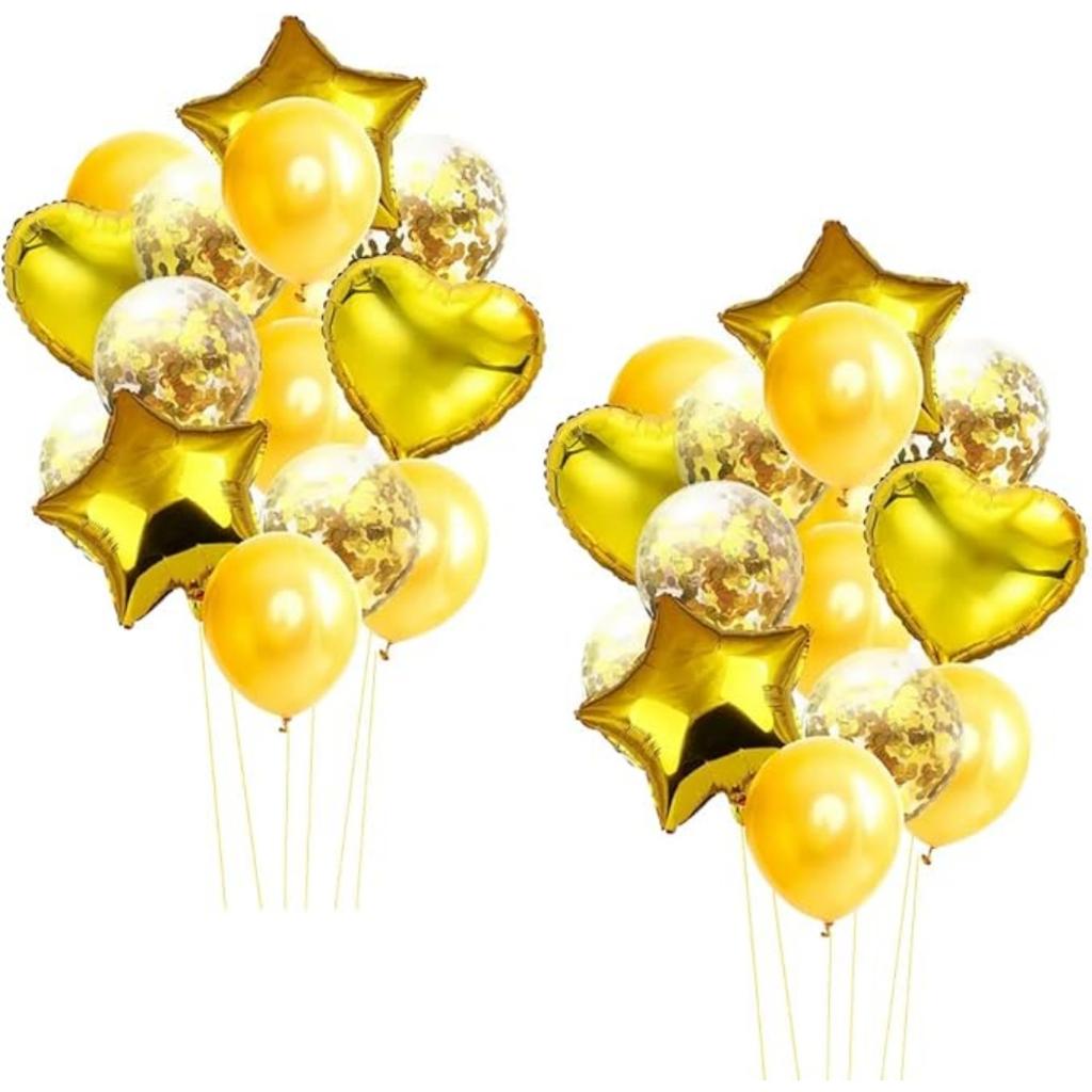 28 szt. Balon Dekoracje na przyjęcie urodzinowe Balony z konfetti Balony foliowe w kształcie gwiazdy i serca 18" Dekoracje ślubne Balony helowe Dziewczynka Chłopiec Baby Shower