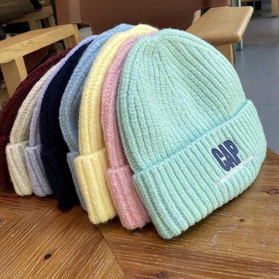 Autumn and Winter New Style Knitted Woolen Hat for Women Alphabet Versatile Couple Pullover Hat  Hip Hop Trendy Warm and Cold Hat for Men