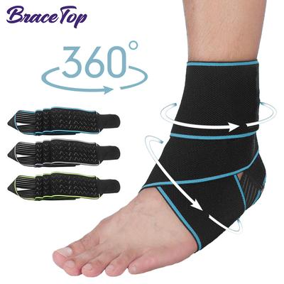 Bracetop Adjustable Ankle Support Brace Breathable Nylon Super Elastic Comfortable For Sports Injury Recovery