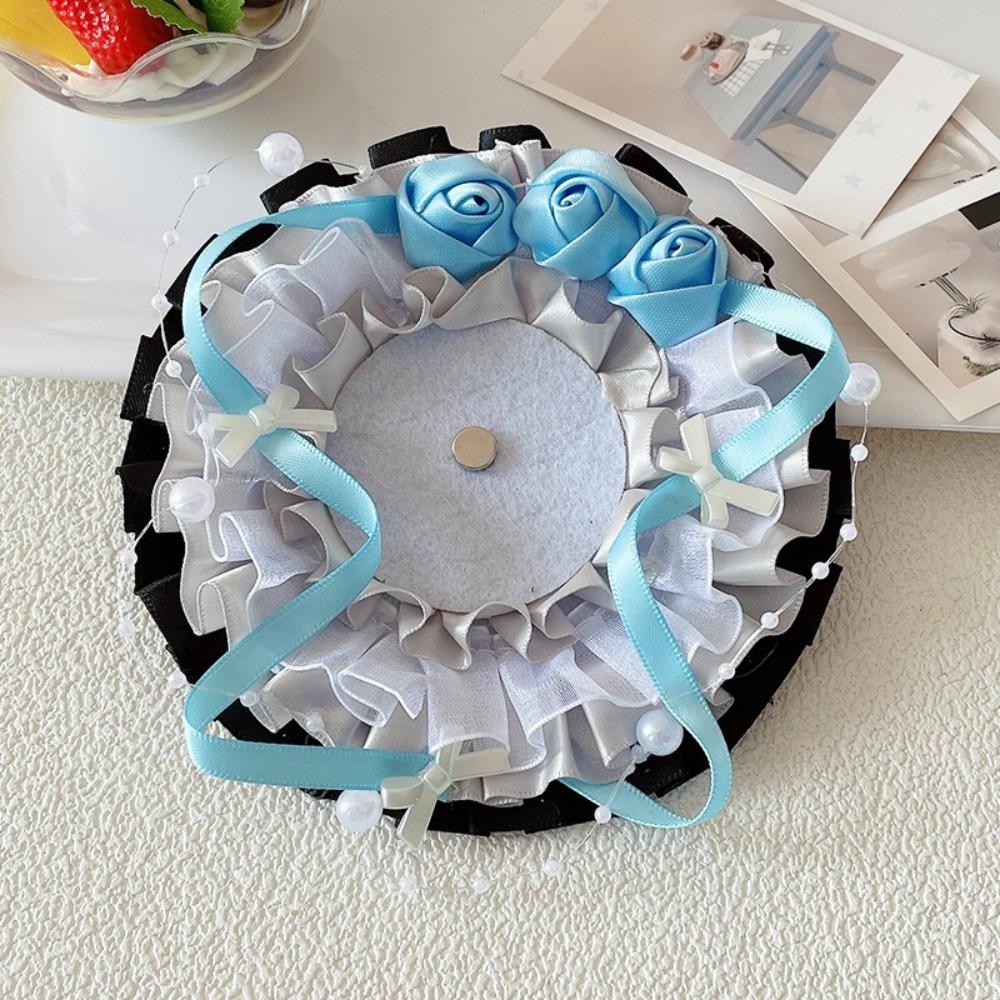 Lace Magnetic Anime Badge Holder Rose Ornate Ribbon Badge Flower  Ita Bag Accessories