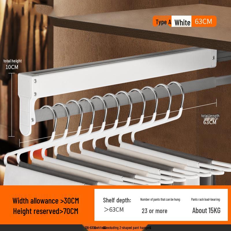 Telescopic Pull-Out Trouser Rack for Wardrobes