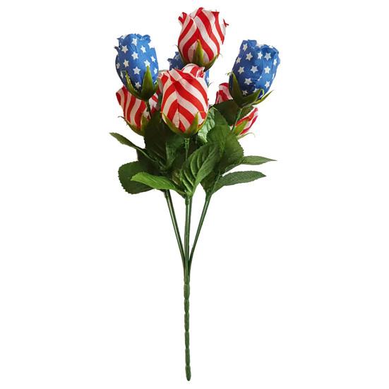 

Independence Day Artificial Flower Arrangement Patriotic Table Centerpiece for Memorial Day And July 4th Faux Floral Decor for Home Party Office A