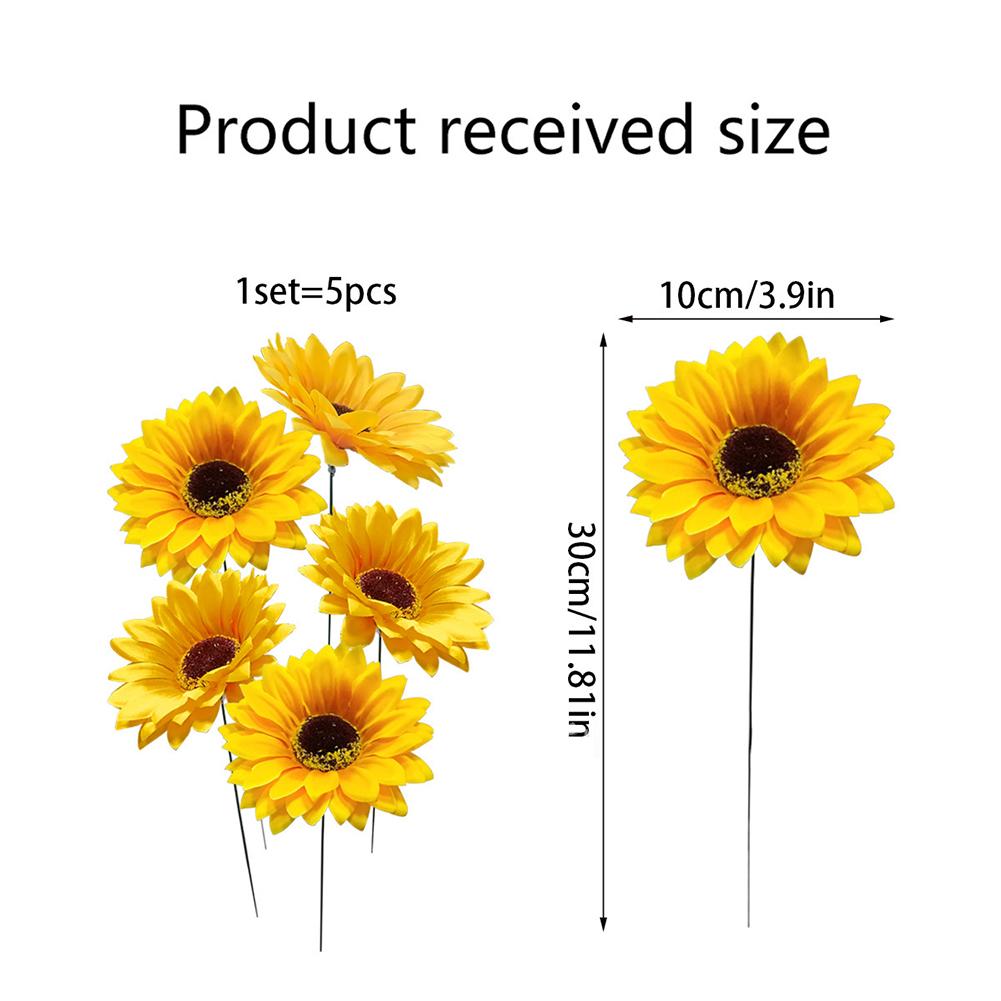 5 PCS Garden Card Sunflower Home Gardening Garden Decoration Green Plants Horticultural Garden Decoration