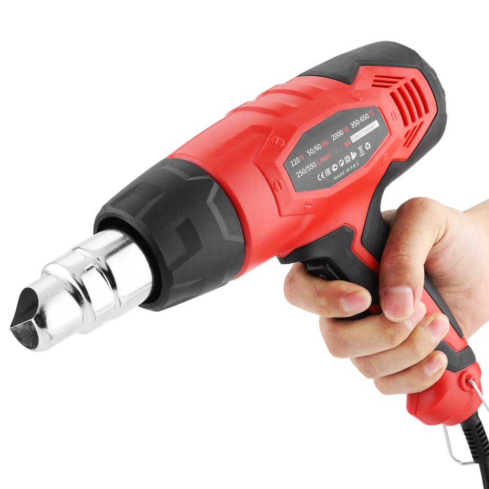 2000W Professional Heat Gun 350 650 Celsius (662 1202 Fahrenheit ) Hot Air Gun with 4 Nozzles