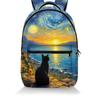 Cartoon Kpop Youthful School Bags Unisex Oil Painting Cat Dog Animal Travel Bags 3D Print Oxford Notebook Shoulder Backpacks