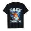 Rage Consumes Me – Absurd Cat Meme Gamer Bootleg T-shirt For Men Women 100% Cotton T Shirts Short Sleeve Tops 1018-3