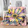 1pc Bohemian Tribal Floral Throw Blanket Soft Flannel Sofa Bedspread with Multicolor Retro Ethnic Pattern In Pink, Yellow, Green, Blue, Purple, Turquo