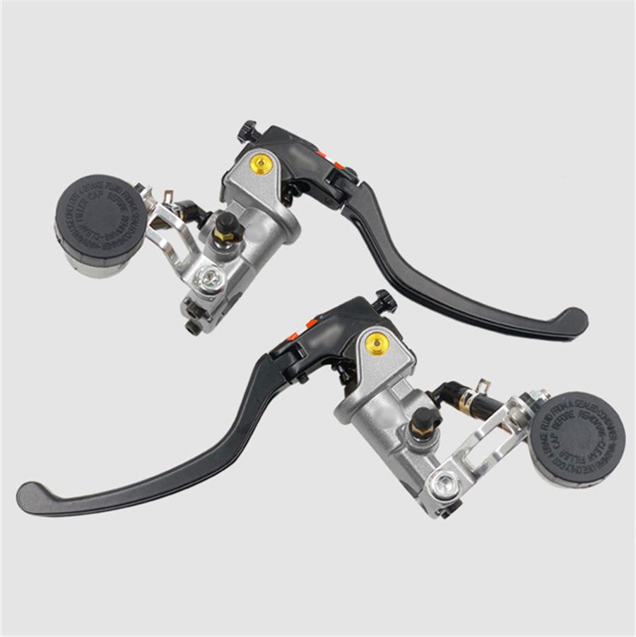 Pair CNC 19 RCS Motorcycle Brake Master Cylinder Cable Clutch Radial Brake Pump 22mm Universal For Honda Yamaha Kawasaki Suzuki With Aluminum Switch