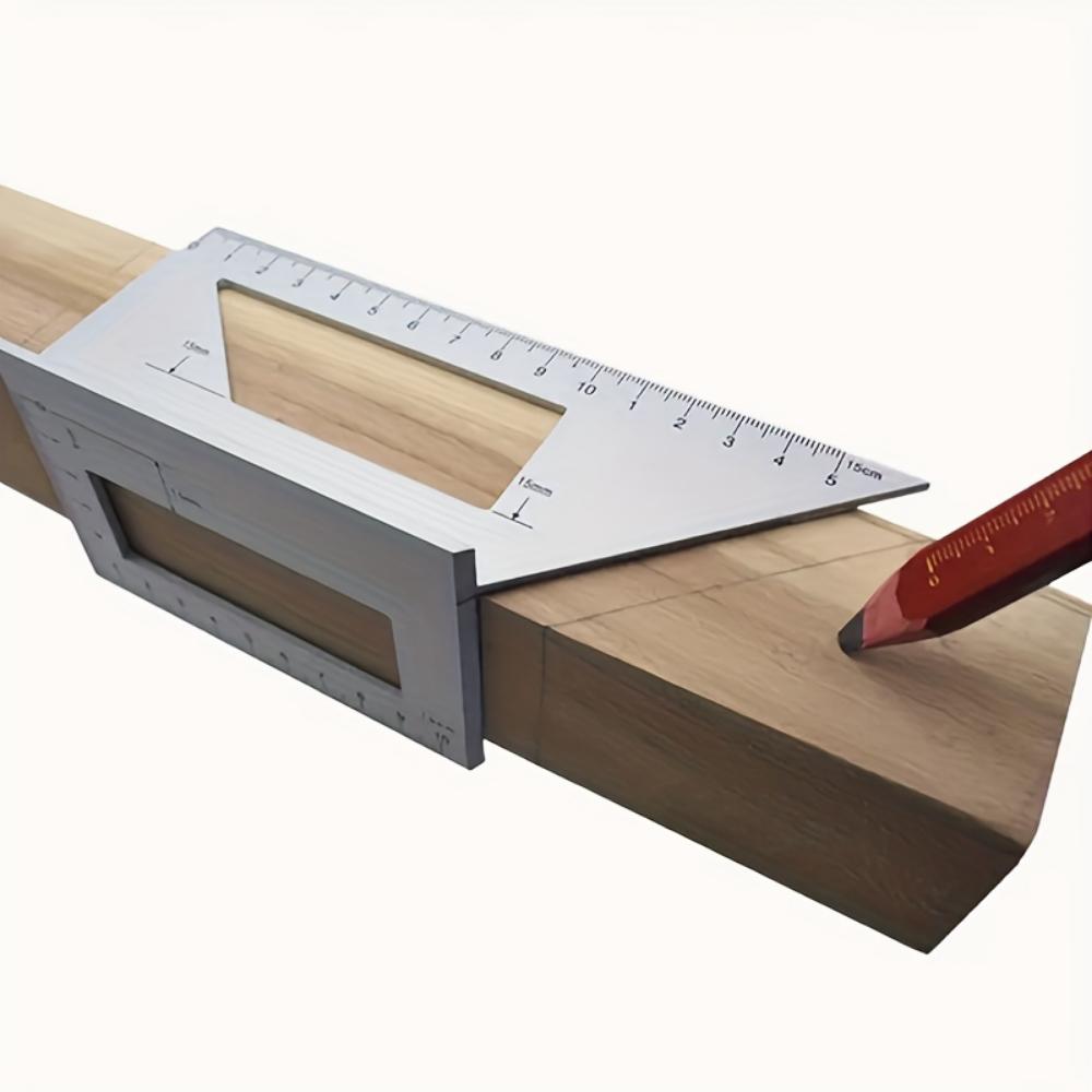 Precision Aluminum Square Ruler, Angle Ruler, Multi-Angle Measuring Tool - 45 °/90 ° Woodworking Ruler - High Precision Measuring Instrument