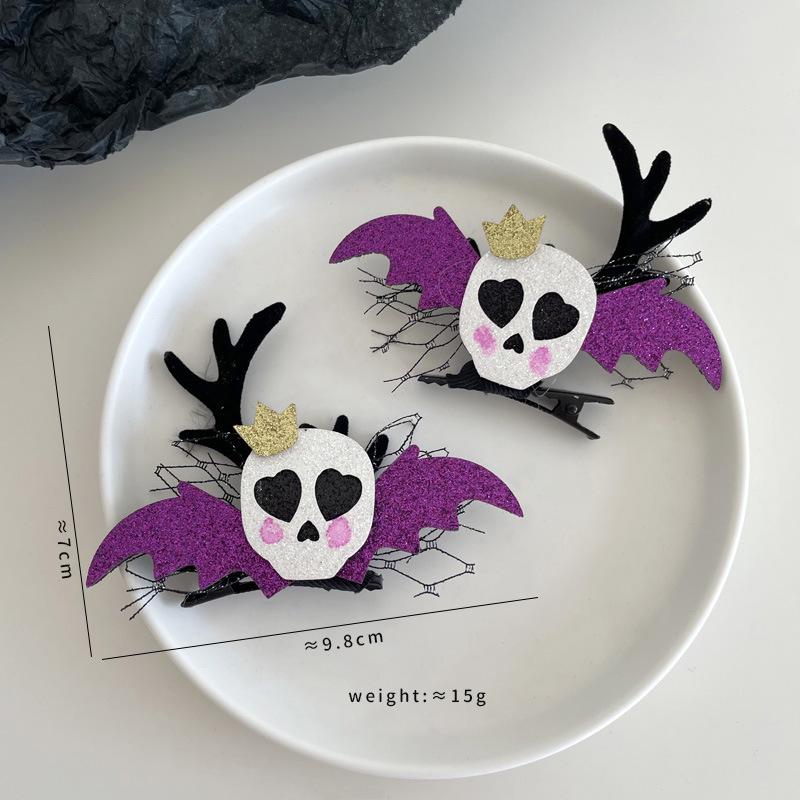 New Halloween Hair Accessories: Pumpkin, Bat, Spider & Skull Hair Clips for Women & Children Stage Performances