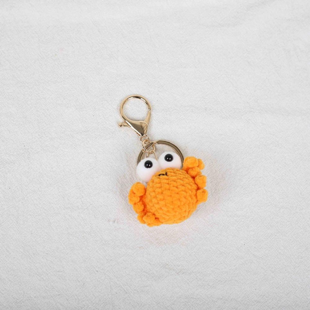 Cartoon-Tier gehäkelte Krabbe Schlüsselanhänger Tasche Anhänger Gestrickter Anhänger Häkel-Schlüsselanhänger Auto-Schlüsselanhänger
