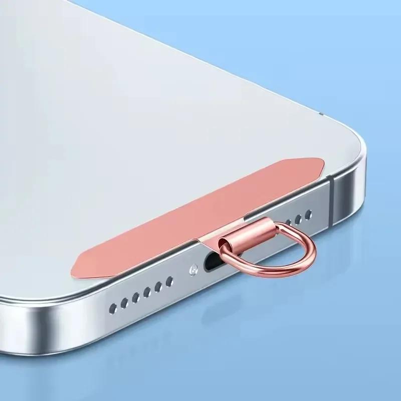 

5/1X Stainless Steel Phone Lanyard Patch Gasket Ultra-thin Metal Phone Hanging Cord Tether Tabs Replacement Safety Connect Piece