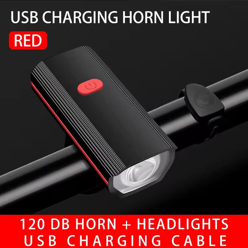 120DB Bike Headlight with Horn - USB Rechargeable Waterproof, Wholesale Universal Bicycle Front Light for All Bikes