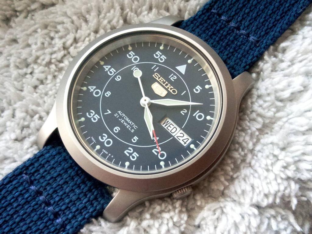 [USED]SEIKO 5 SNK807 Automatic Military Watch Navy Dial 7S26 Men’s Watch Excellent Condition