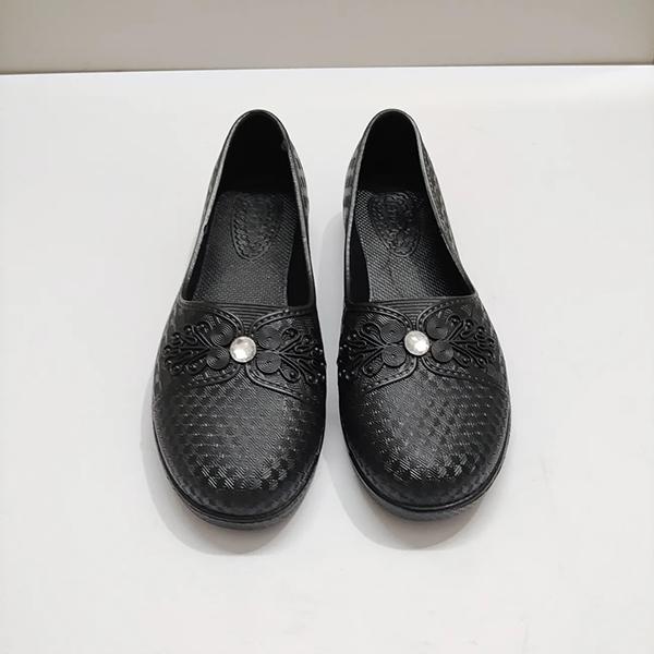 

WTEMPO Размер 37-42 Женская однотонная повседневная универсальная обувь большого размера из ПВХ, водонепроницаемая, нескользящая, на толстом каблуке, рабочая обувь 37