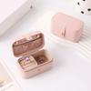 PU Leather Ring Necklace Case Solid Color Jewelry Display Case Simple Earrings Holder  Travel