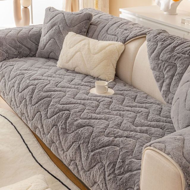 Tlustý plyšový potah na pohovku prodyšná protiskluzová podložka na pohovku zimní teplá severská pohovka ručník pohovka polštář do obývacího pokoje domácí dekorace