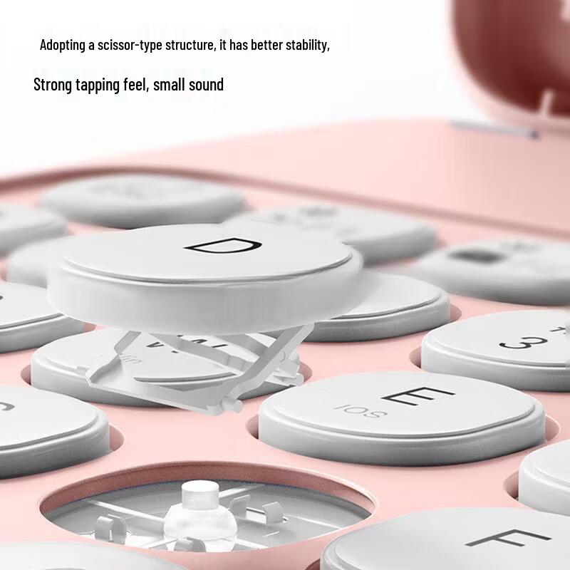 OLOEY Portable Wireless Bluetooth Round Cap Keyboard