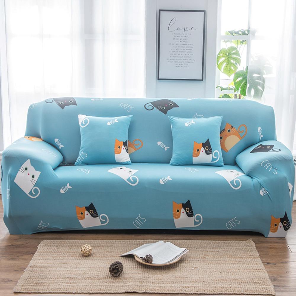 Stretchable Printed Sofa Cover Full Elastic Slipcover 4 Seasons Soft Fabric Protector