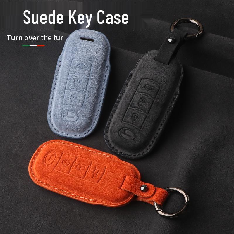 Compatible Key Case for GAC AION Y & Trumpchi GS Models (GS3, GS4, GS5, GS6m) with Suede Shell and Buckle Design