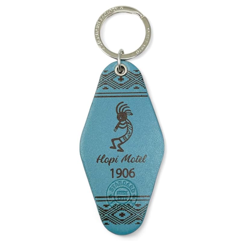 

[Standard Factory] motel Hotel key ring genuine leather key ring men s ladies mkr-014 (turquoise)