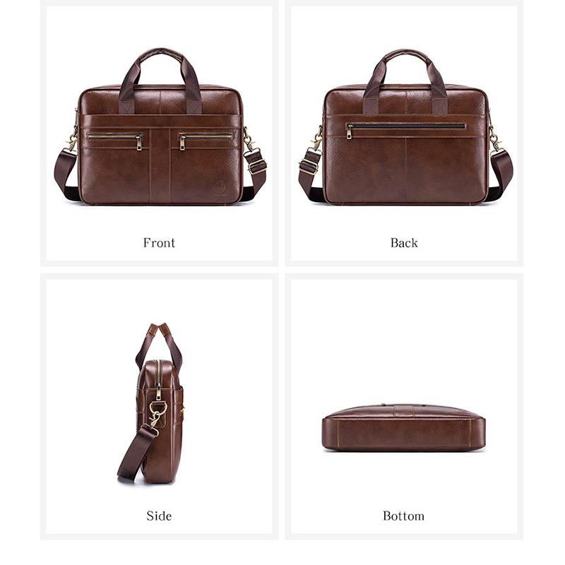Echte Leder Herren Aktentasche Tragbare Büro Handtasche für Laptoptasche Hohe Qualität Business Messenger Umhängetaschen Reisen