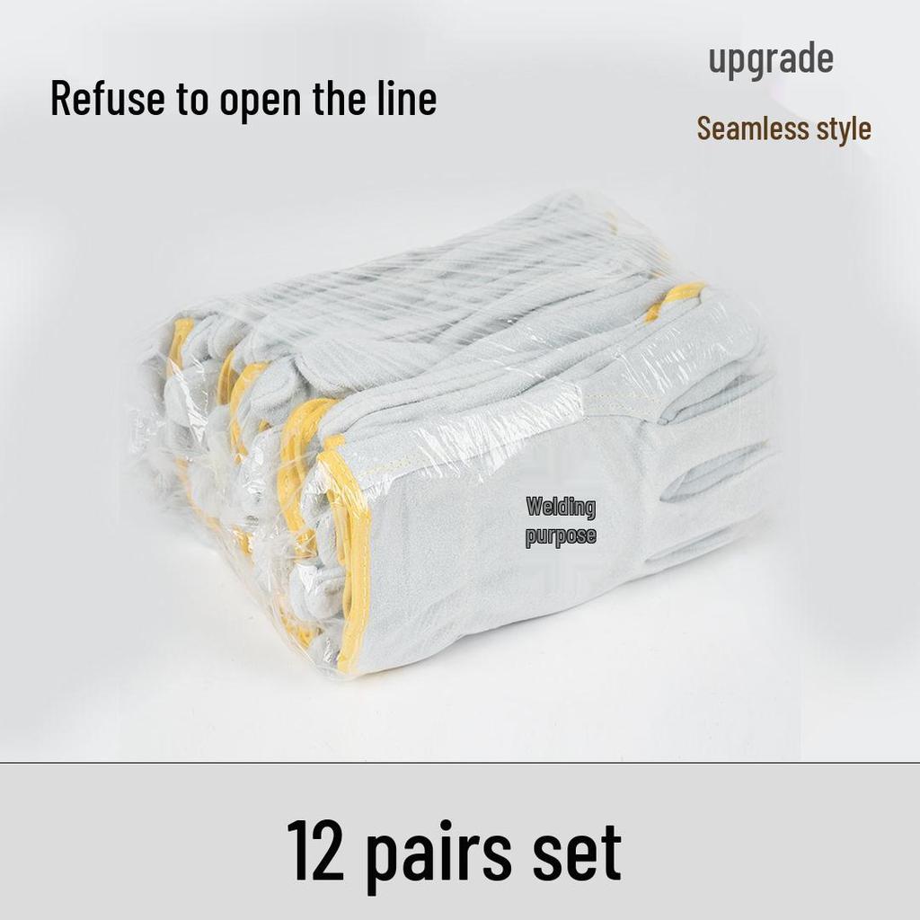 Cowhide Wear-Resistant Welding Gloves - Anti-Scald, Soft, Protective Labor Gloves